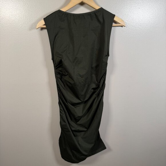 Blanqi Everyday Maternity Sleeveless Tank Dress Size M/L Green Bodycon Stretch - Picture 3 of 8